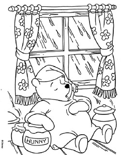 coloriage winnie l ourson dort